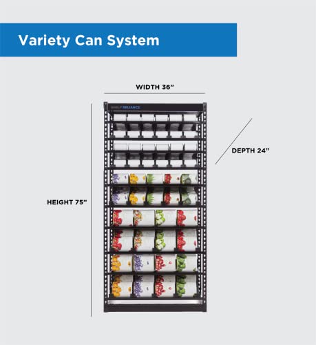 Can Rotation Organizer | Large Canned Food Organizer For Pantry | Black Large Food Rotation System | Harvest | Shelf Reliance (Can Rotation Organizer 3-117 oz (Small, Medium, Large))