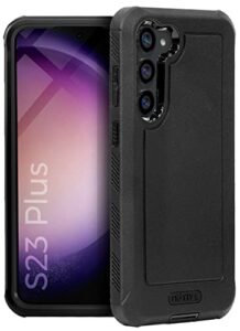 motive heavy duty case for samsung galaxy s23 plus, shockproof, military grade quad-layer rugged protective phone case - black, designed in new york | bunker series