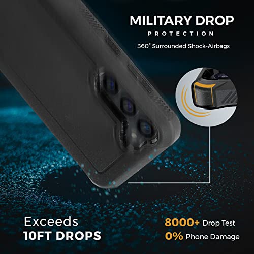 MOTIVE Heavy Duty Case for Samsung Galaxy S23 Plus, Shockproof, Military Grade Quad-Layer Rugged Protective Phone Case - Black, Designed in New York | Bunker Series