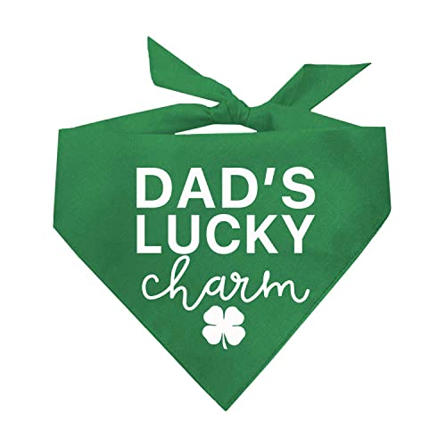 Dad's Lucky Charm Shamrock Dog Bandana (Assorted Colors)