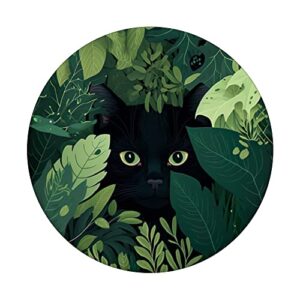 Cute Cat Hiding in Botanical Garden Aesthetic Funny Kitten PopSockets Swappable PopGrip