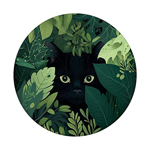 Cute Cat Hiding in Botanical Garden Aesthetic Funny Kitten PopSockets Swappable PopGrip