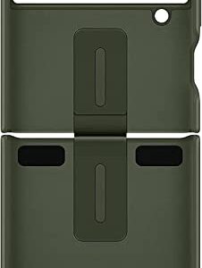 Samsung Galaxy Z Flip4 Silicone Cover with Ring, Protective Z Flip 4 Phone Case with Phone Ring, Matte Finish, Handheld Design, US Version, Green with Cleaning Cloth for Samsung Z Flip 4