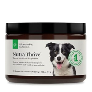 ultimate pet nutrition nutra thrive™ canine 40 in 1 nutritional supplement for dogs, powder supplement for dogs, digestion and immune support 30 servings