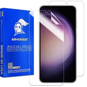 armorsuit 2 pack militaryshield screen protector designed for samsung galaxy s23 plus 5g / galaxy s23+ (6.6 inch, 2023 release) case friendly hd clear film - made in usa