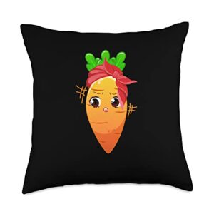 funny carrot mom vegetable gifts funny carrot mom fruit vegetable mothers' day gardener lover throw pillow, 18x18, multicolor