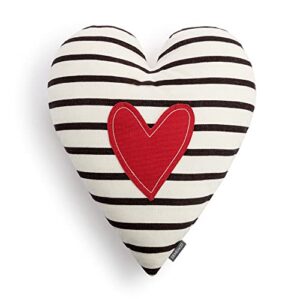demdaco black and red heart 14 x 16 all cotton polyester fill pocket throw pillow