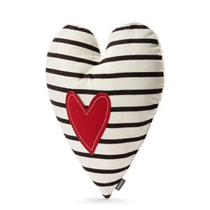DEMDACO Black and Red Heart 14 x 16 All Cotton Polyester Fill Pocket Throw Pillow
