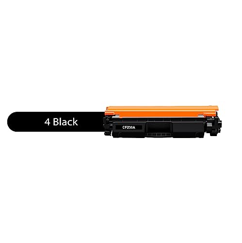 CF230A 30A Toner Cartridge Black MFP M227fdw 4 Pack Compatible Replacement for HP 30A CF230A 30X CF230X for HP Pro M203dw MFP M227fdw M227fdn M203dn M227sdn M203d M227 M203 Series Printer Ink