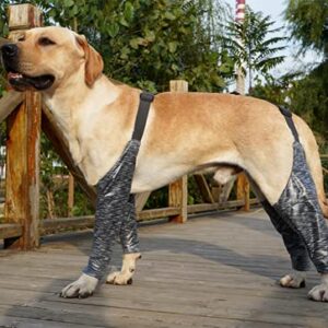 Dog Pants to Prevent Licking for Small Medium Large Breeds, Adjustable Dog Leggings, Leggings for Pets Grey 2X-Large