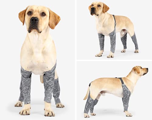 Dog Pants to Prevent Licking for Small Medium Large Breeds, Adjustable Dog Leggings, Leggings for Pets Grey 2X-Large