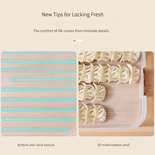 MANHONGYU 4-layer Food Storage Container, Transparent Food Preservation Box for Kitchen and Refrigerator, Dumpling Box, Well Sealed