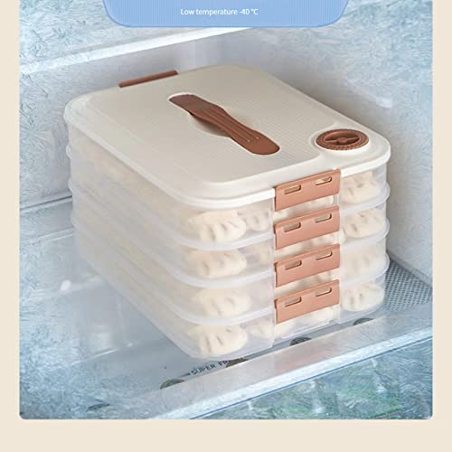 MANHONGYU 4-layer Food Storage Container, Transparent Food Preservation Box for Kitchen and Refrigerator, Dumpling Box, Well Sealed