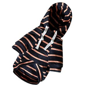 pet clothes for large dogs female pet autumn and winter hoodies fleece stripe sweatshirt cats warm clothing pet supplies