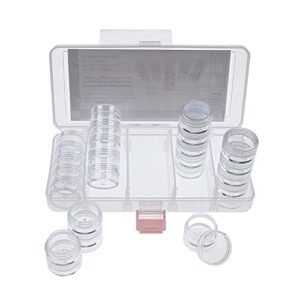 craft county clear organizer box with 5 sets of five stackable jars with lid – 31 pieces – great for diamond art, beads, findings, saving space, and more!