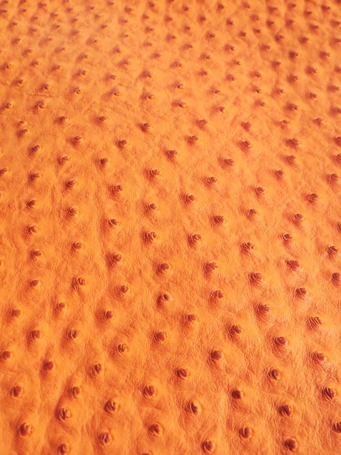 DuroLast™ Classic Ostrich Upholstery Vinyl Fabric Sold by The Yard 2 Tone Embossed Raised DIY Upholstery Accessories Apparel (Orange)