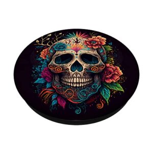 Sugar Skull Flowers PopSockets Swappable PopGrip