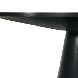 Lilola Home Jasper Ebony Black 59" Wide Contemporary Round Dining Table