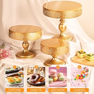 Gold Cake Stand, 3Pcs Cake Stand Cupcake Holder for Dessert Cake Table Decor Treats Candy Station for Party