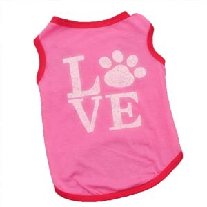 Puppy Clothes Vest TPet Lightweight Stretchy T-Shirts Soft Apparel for Puppy Clothing Shirt Pet Clothes (Medium, Pink)