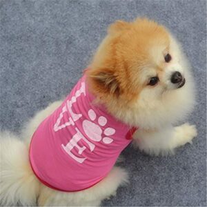 Puppy Clothes Vest TPet Lightweight Stretchy T-Shirts Soft Apparel for Puppy Clothing Shirt Pet Clothes (Medium, Pink)