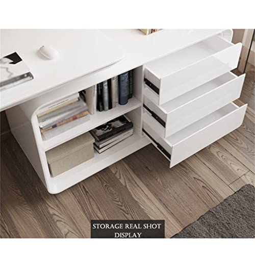 CZDYUF Office Desk Computer Desk Swivel Angle Multifunctional Desk White Office Furniture