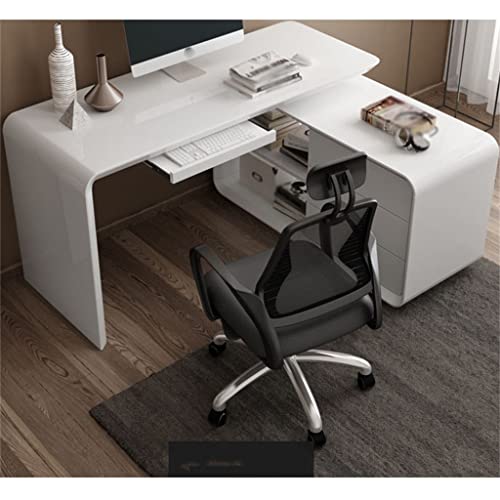 CZDYUF Office Desk Computer Desk Swivel Angle Multifunctional Desk White Office Furniture