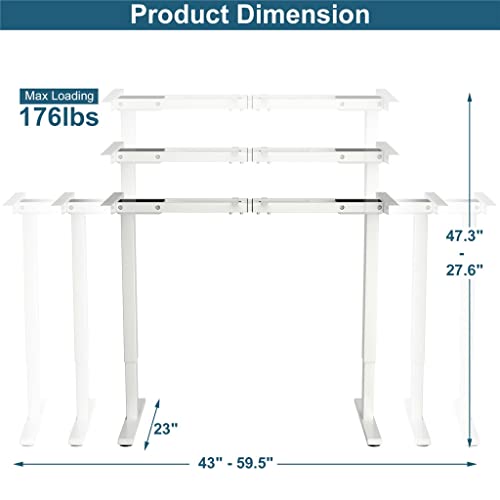 ZHAOLEI Computer Desk Laptop Desk Electric Adjustable Standing Up Desk Frame Dual Motor W/Controller (Color : D)