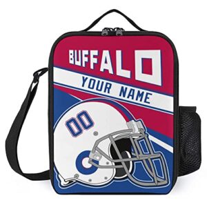 mdbozli custom personalized buffalo lunch bag adjustable shoulder straps portable insulated lunch box for boy girl women men