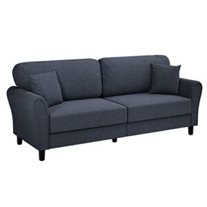 Shintenchi 87" Modern Sofa Loveseat, Oversize Deep Seat Sofa, Loveseat Furniture with Hardwood Frame, Mid-Century Upholstered Couch Furniture for Living Room,Rounded Arms,Dark Gray