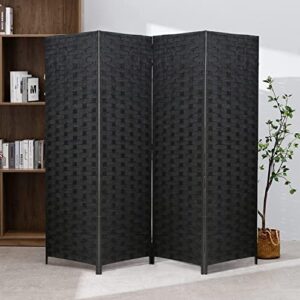 room divider wood screen 4 panel divider wood folding portable partition indoor furniture screen partition frame home decor mesh woven design room for home office