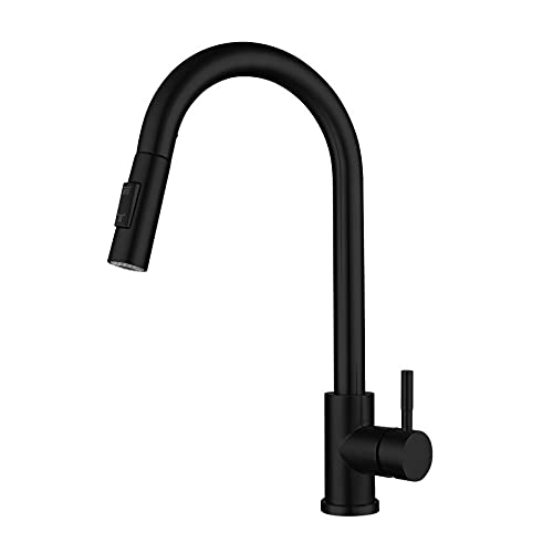 OMOONS Kitchen Taps Pull Out Sensor Kitchen Faucets, Stainless Steel Smart Induction Mixed Tap, Touch Control Sink Tap, Smart Faucet Kitchen Faucet/Black