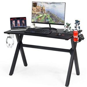 czdyuf computer desk with cup holder and headphone hook office workstation desk