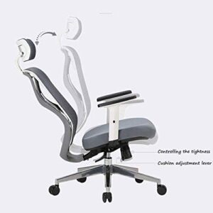 KXDFDC Comfortable Office Chair Back Ergonomic Chair Swivel Office Chair with Head Support Adjustable Arms (Color : OneColor)