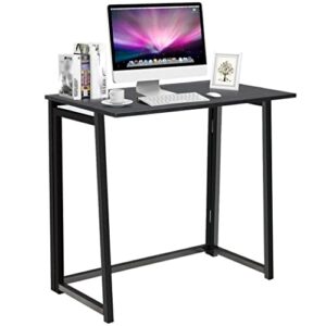 czdyuf foldable metal frame computer desk home office laptop desk desk study desk black
