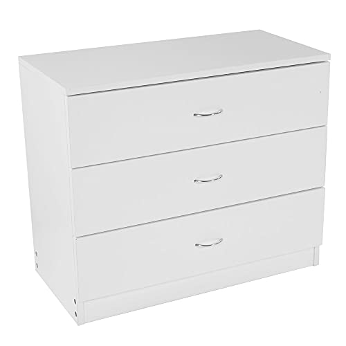 MJWDP (66 x 33 x 56) cm FCH Simple 3-Drawer Dresser White Night Table Bedside Table Nightstand