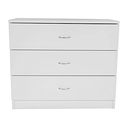 MJWDP (66 x 33 x 56) cm FCH Simple 3-Drawer Dresser White Night Table Bedside Table Nightstand