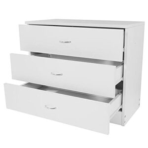 MJWDP (66 x 33 x 56) cm FCH Simple 3-Drawer Dresser White Night Table Bedside Table Nightstand