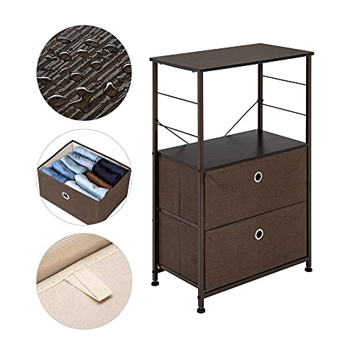 MJWDP Three Colors Nightstand 2-Drawer Shelf Storage Bedside Furniture & Accent End Table Chest for Home Bedroom Office College Dorm (Color : D)