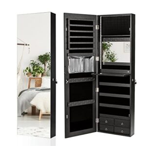 czdyuf jewelry cabinet led lights closet wall mounted with makeup rack bedroom furniture ( color : d , size : 14.5"x5"x47" )