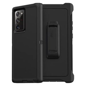 defender case compatible with samsung galaxy note20 ultra case 5g - black