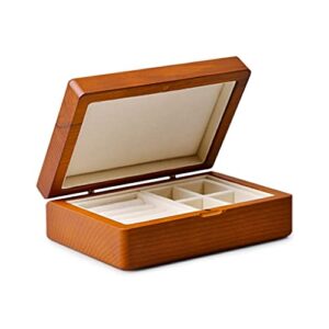 ZSEDP Solid Wood Jewelry Case For Ring Earrings Bracelet Pendant Necklace Watch Box Jewelry Organizer ( Color : D , Size : 14*10*5cm )