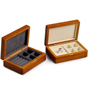 ZSEDP Solid Wood Jewelry Case For Ring Earrings Bracelet Pendant Necklace Watch Box Jewelry Organizer ( Color : D , Size : 14*10*5cm )