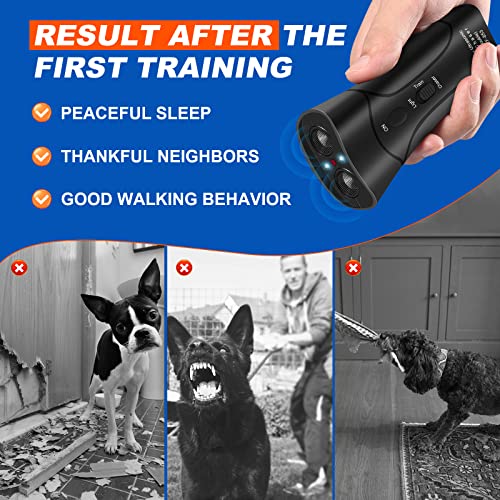 Anti Barking Device, 3 Mode Dual Sensor Upgraded Bark Control Device, 33Ft Range Ultrasonic Dog Bark Deterrent Pet Behavior Training