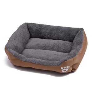 WXBDD Nest Dog Baskets Mat Autumn Winter Waterproof Kennel Large Pet Cats Dogs Bed Warm Cozy Dog House Soft Fleece (Color : E, Size : 80x60cm)