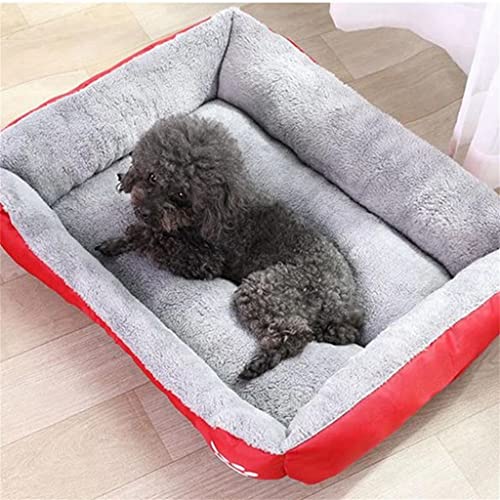 WXBDD Nest Dog Baskets Mat Autumn Winter Waterproof Kennel Large Pet Cats Dogs Bed Warm Cozy Dog House Soft Fleece (Color : E, Size : 80x60cm)