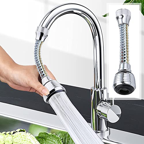 360° Rotatable Sink Faucet Head Anti-Splash Tap Booster Shower and Water Saving Faucet for Kitchen Kitchen Faucet Sprayer Attachment, Movable Faucet Extender for Kitchen Sink