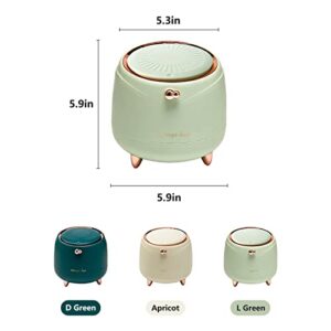 LtyTz Cute Mini Trash Can with Lid Small Desktop Office Garbage Can for Bathroom Vanity, Desktop, Office or Coffee Table (Light Green)