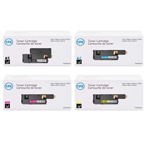 1250 toner cartridges high yield 4 pack (black, cyan, magenta, yellow) tanfejr compatible 810wh c5gc3 xmx5d wm2jc toner replacement for dell c1765nf 1350cnw 1355cn 1355cnw printer
