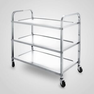 CXDTBH 3 Shelf Kitchen Trolley Commercial Food Pantry with Wheels Kitchen Storage Rack